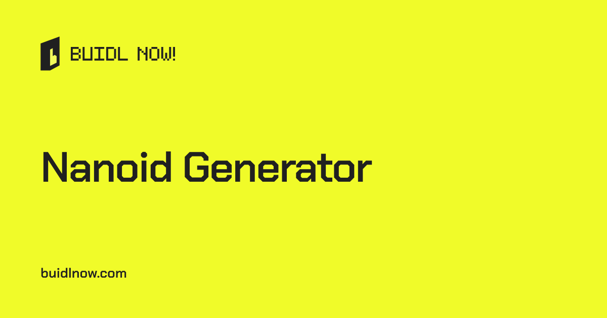 Nanoid Generator - Free Online Tool | Buidl Now!